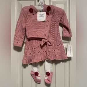 NWT Cupcake and Cashmere Knitted Dress, Bonnet and Tights